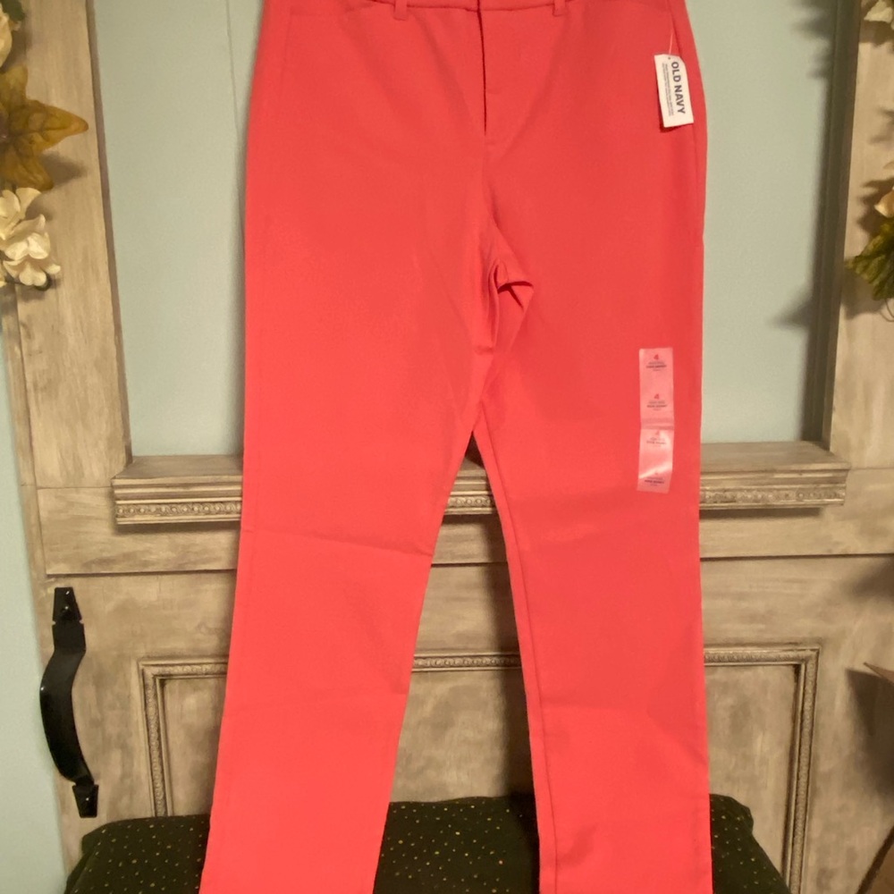 NWT Old Navy Pixie Skinny Pink/Coral Pants Size 4 - Picture 4 of 6